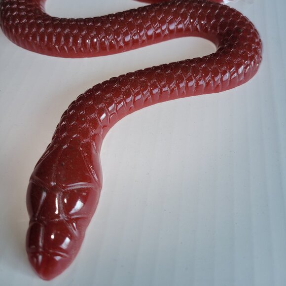 SNAKE winder RED Epoxy Resin Figurine Collectible Reptile Animal HANDMADE HOME - Picture 2 of 3